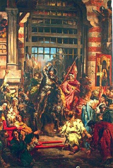 Jan Matejko Boleslaw Chrobry and Svetopelk at Kiev china oil painting image